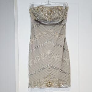 Sue Wong Nocturne Beaded Strapless Cocktail Dress